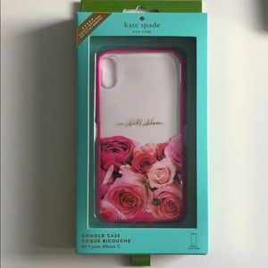 kate spade ‘in full bloom’ pink rose iPhone X case